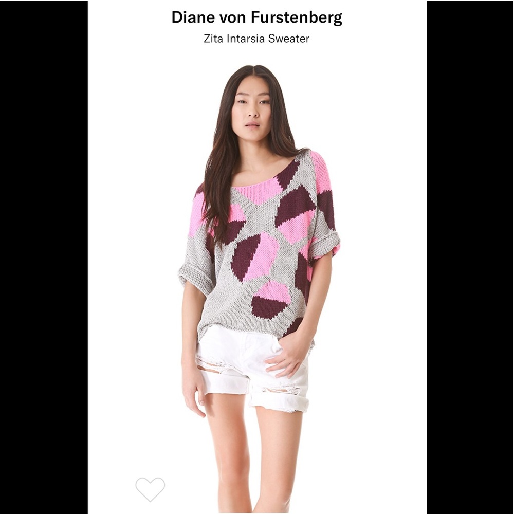 ❤️Diane Von Furstenberg NWT Zita Intarsia Sweater.  Size M/L.